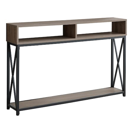 Monarch Specialties Accent Table - 48"L / Taupe / Black Metal Hall Console I 3573